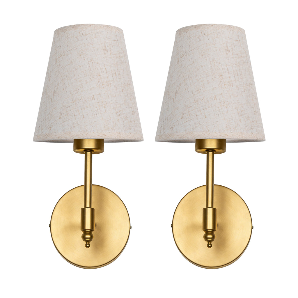 Dehowell Battery Operated Wireless Fabric Wall Sconces with Remote Contro For Living Room, Bedroom, Hallway, And Bathroom (Set of 2)