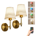 Dehowell Battery Operated Wireless Fabric Wall Sconces with Remote Contro For Living Room, Bedroom, Hallway, And Bathroom (Set of 2)