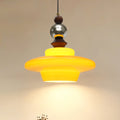 Dehowell Mid Century Glass Pendant Lamp With Wood & Metal Accents For Kitchen Island Living Dining Room