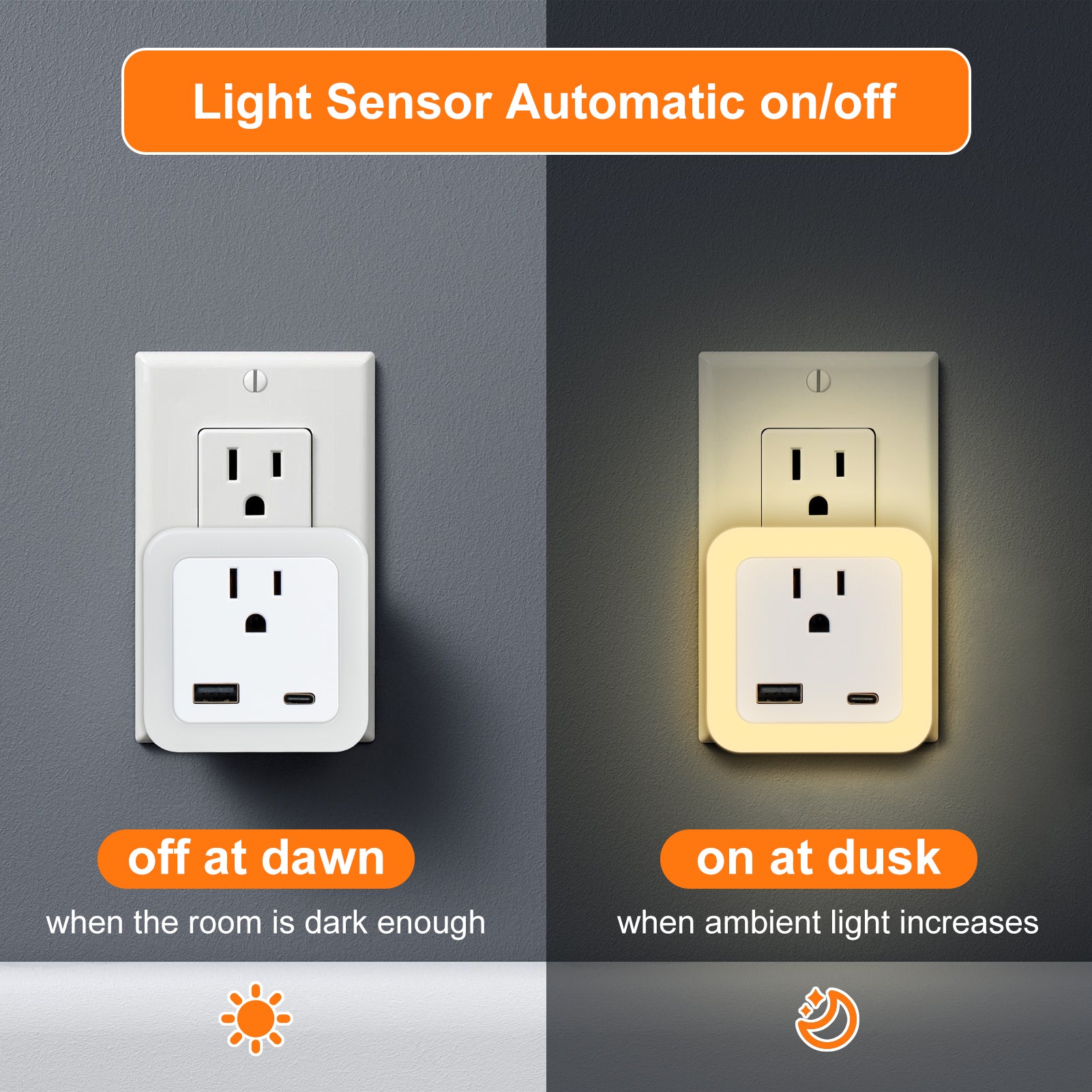 Plug-in LED Night Light 2-Pack