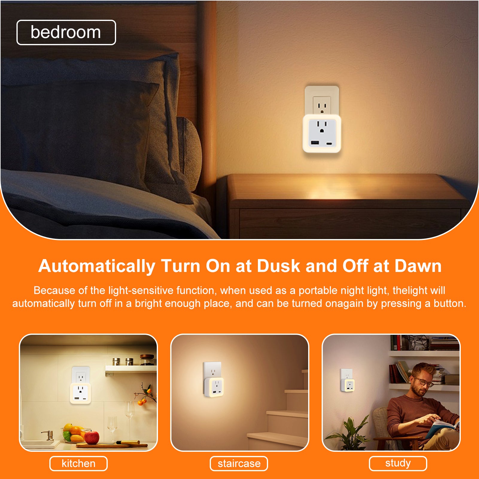 Plug-in LED Night Light 2-Pack
