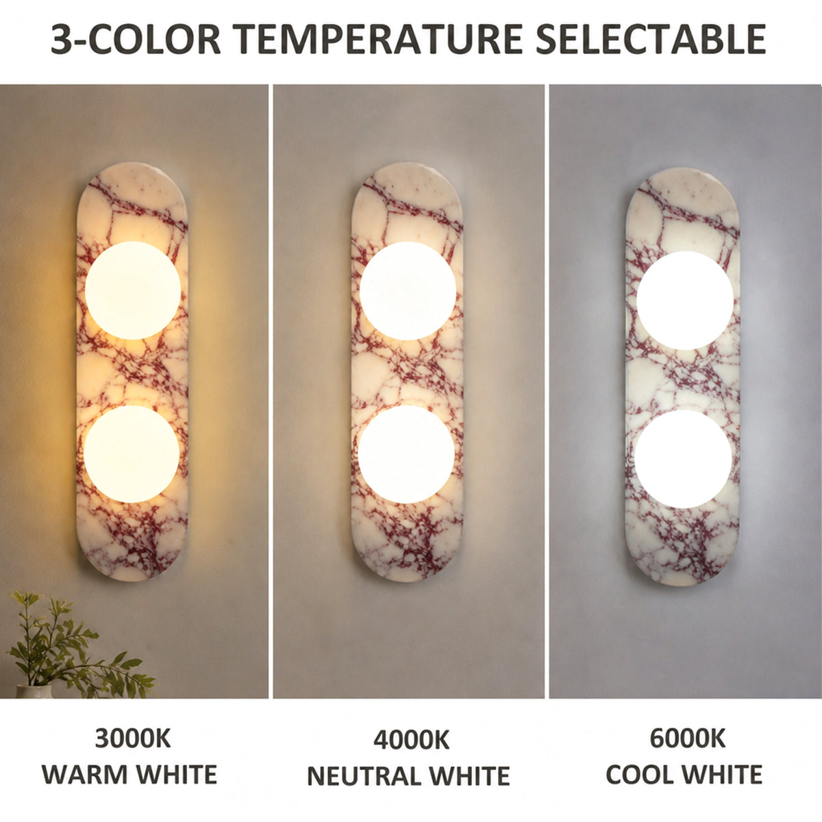 17.32" Bulgari Modern Natural Alabaster Wall Sconce with Globe Shade (G9 Bulbs Included)