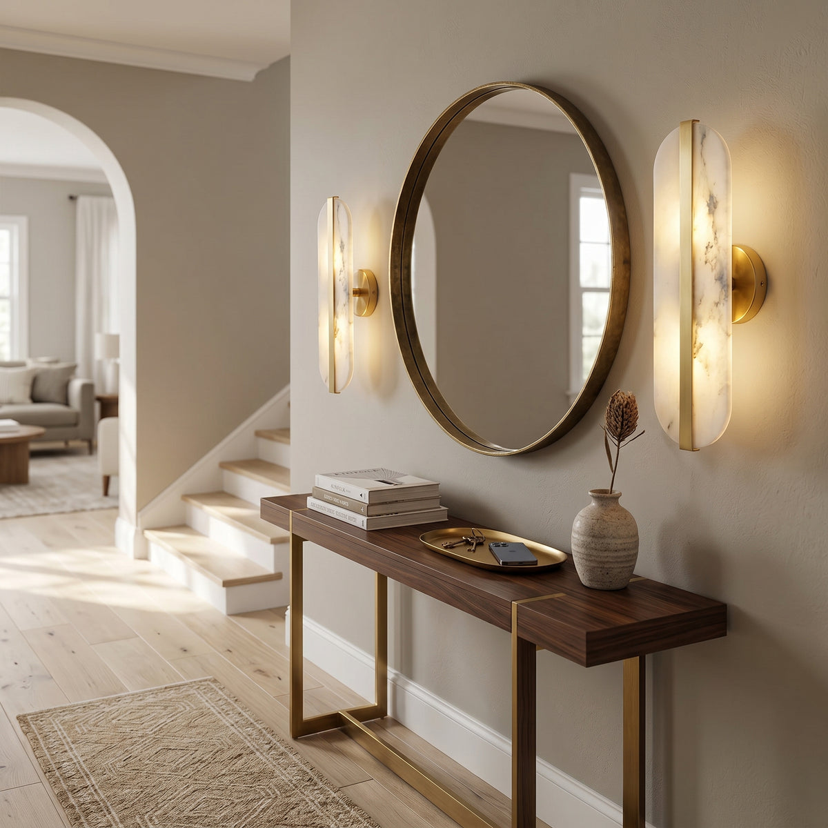 Modern Natural Alabaster Wall Sconce With Dimmable 2‑light G9 Bulbs