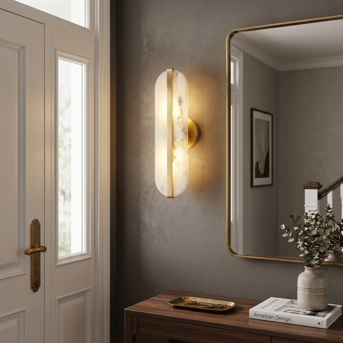 Modern Natural Alabaster Wall Sconce With Dimmable 2‑light G9 Bulbs