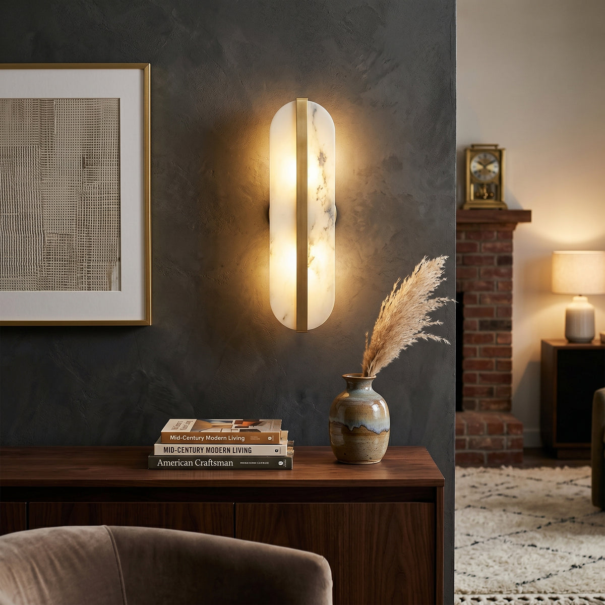 Modern Natural Alabaster Wall Sconce With Dimmable 2‑light G9 Bulbs
