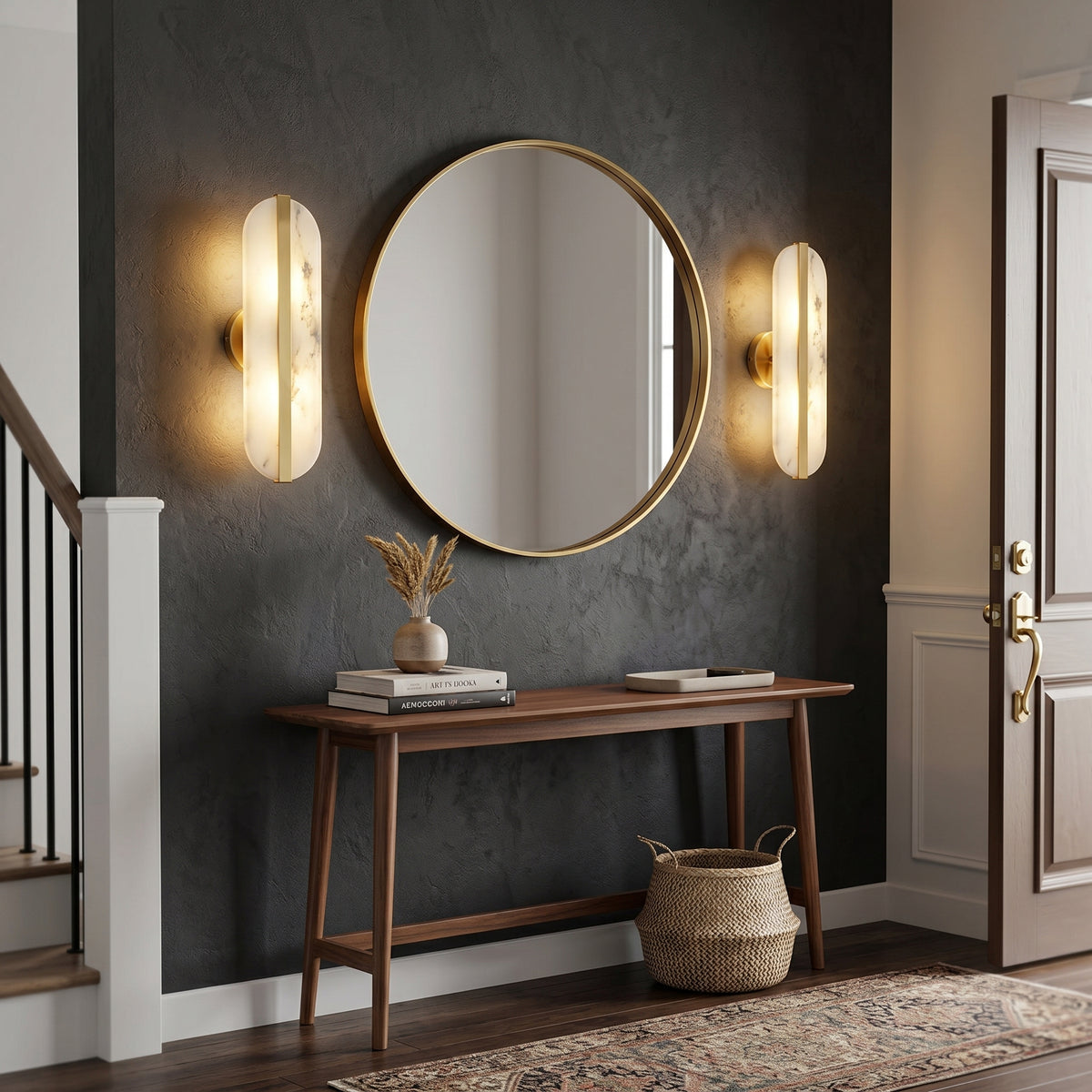 Modern Natural Alabaster Wall Sconce With Dimmable 2‑light G9 Bulbs