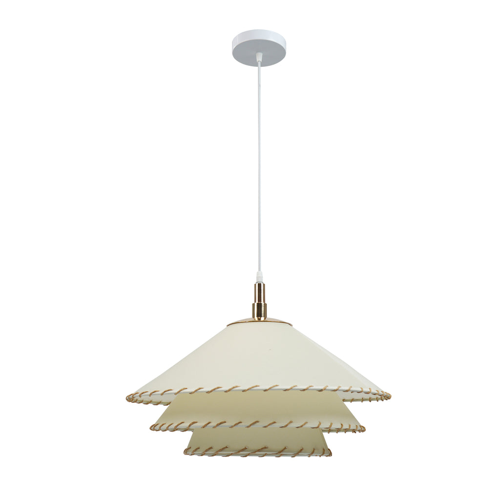 Dehowell Boho 3-tier Fabric Pendant Light With Hand-stitched Rope Detailing