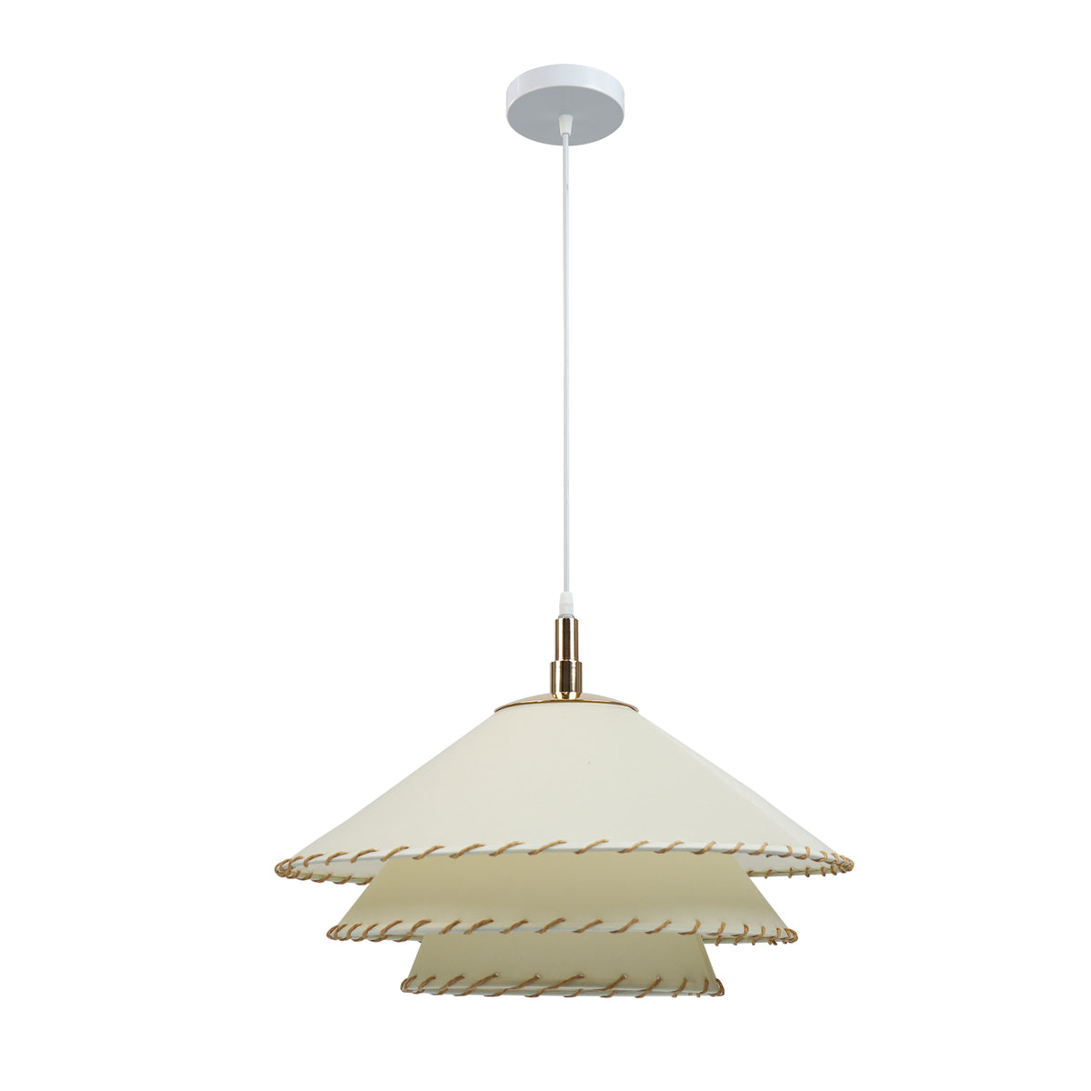 Dehowell Boho 3-tier Fabric Pendant Light With Hand-stitched Rope Detailing