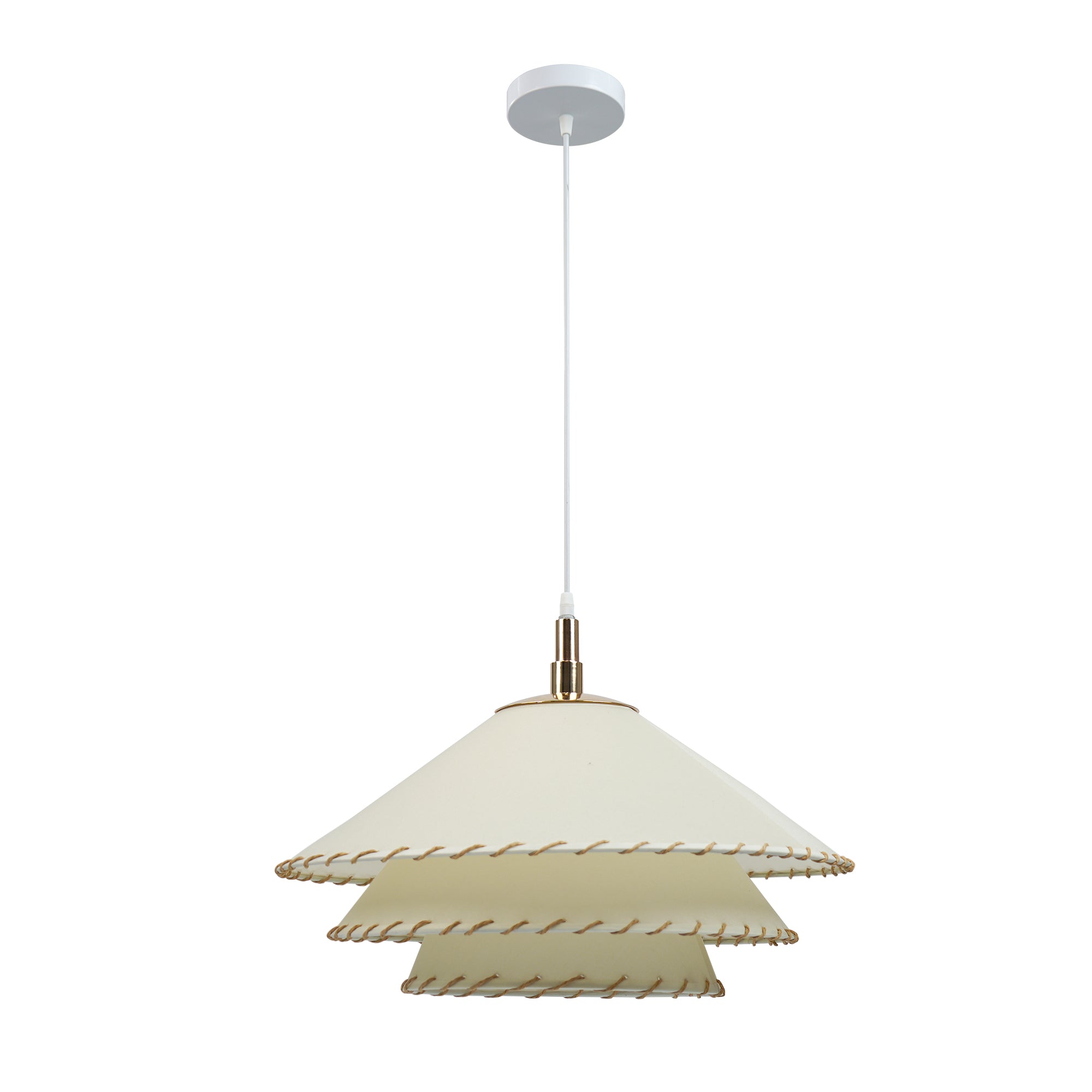 Dehowell Boho 3-tier Fabric Pendant Light With Hand-stitched Rope Detailing