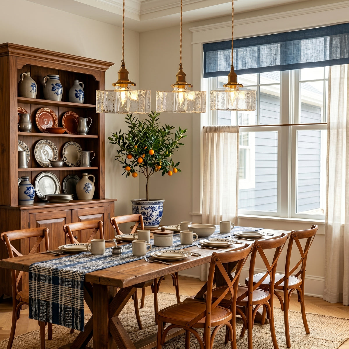 Modern Textured Square Glass Pendant With Brass Fixture for Kitchen Island Lighting