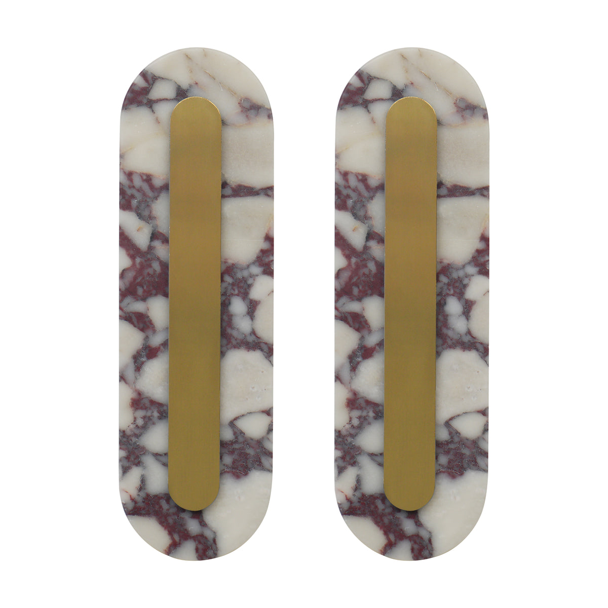Modern Bulgari Marble Wall Sconce, 3‑Step CCT Selectable LED Light with Brass Metal Accent