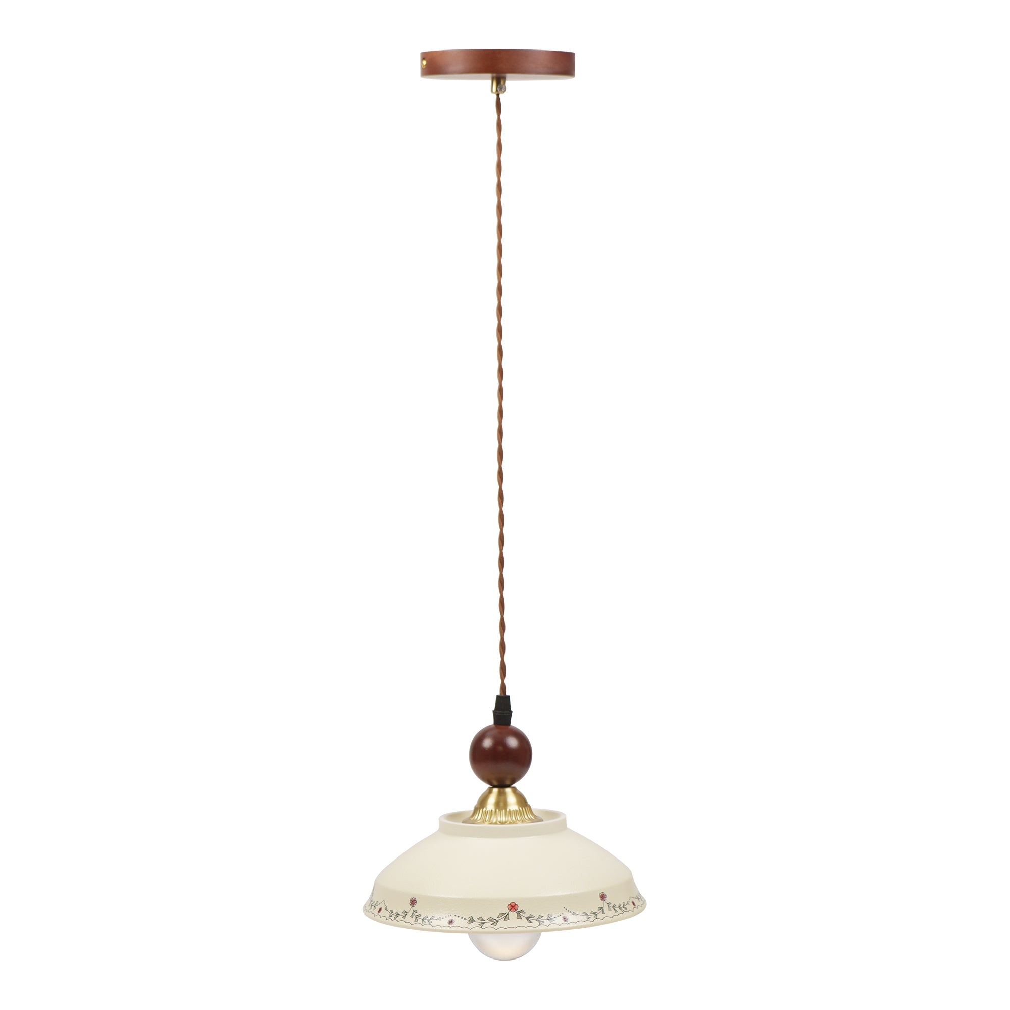 Dehowell Vintage Floral Hand-Painted Ceramic Pendant Light