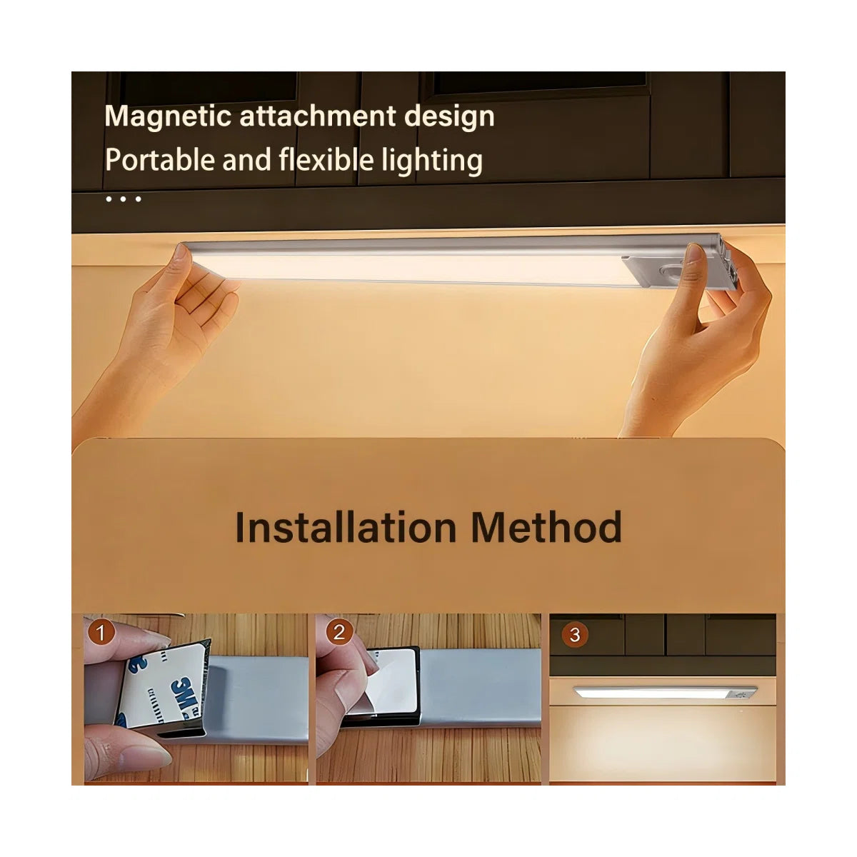 Dehowell 12 Inch 2pcs Wireless Led Dimmable Ultra Thin Motion Sensor Under Cabinet Light (Set of 2)
