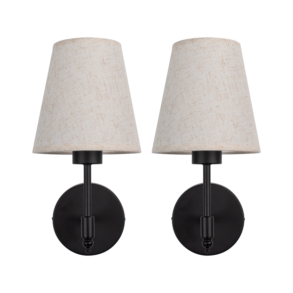 Dehowell Battery Operated Wireless Fabric Wall Sconces with Remote Contro For Living Room, Bedroom, Hallway, And Bathroom (Set of 2)