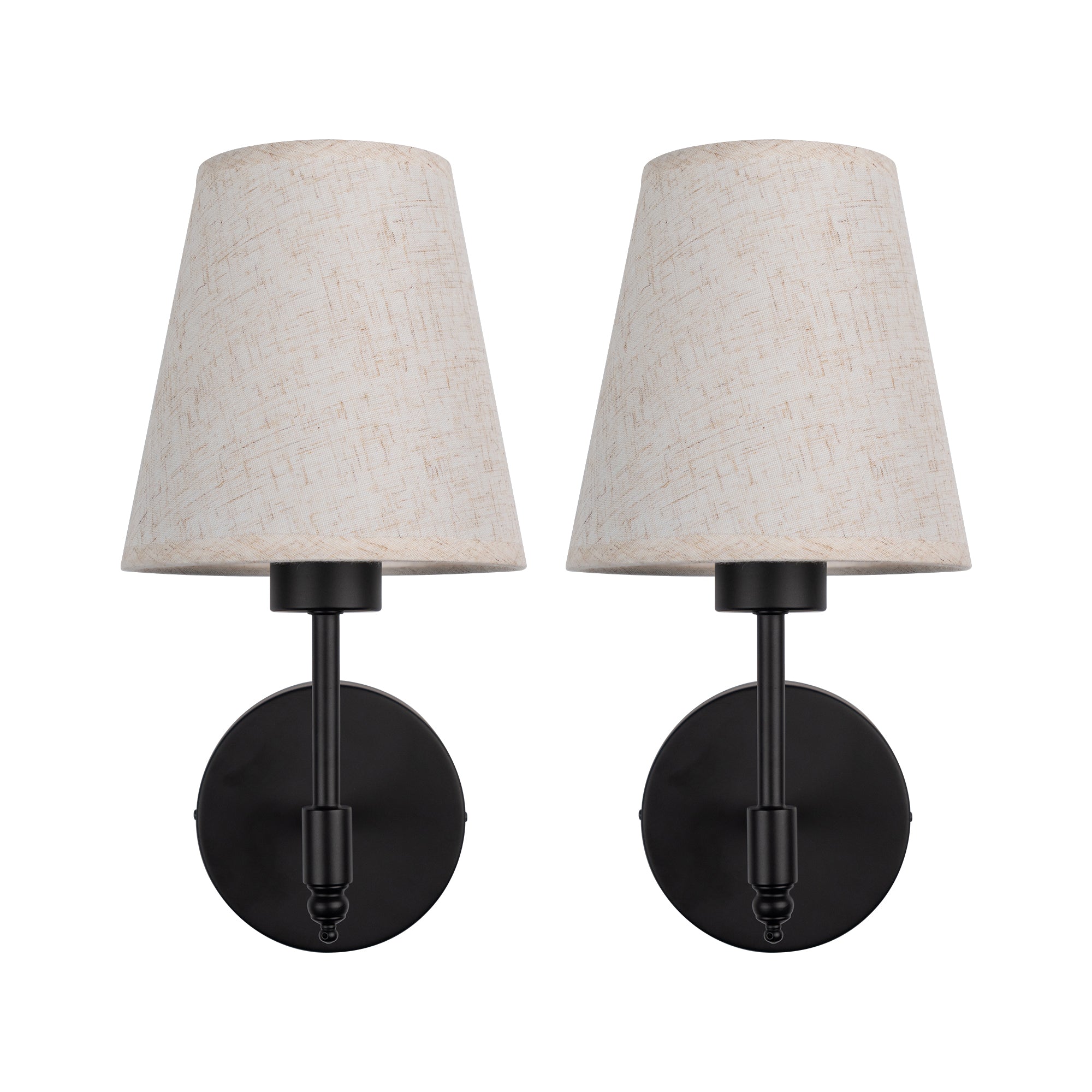 Dehowell Battery Operated Wireless Fabric Wall Sconces with Remote Contro For Living Room, Bedroom, Hallway, And Bathroom (Set of 2)
