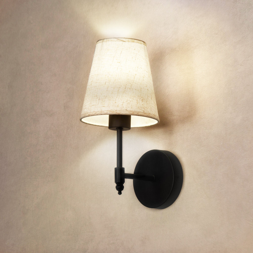Dehowell Battery Operated Wireless Fabric Wall Sconces with Remote Contro For Living Room, Bedroom, Hallway, And Bathroom (Set of 2)