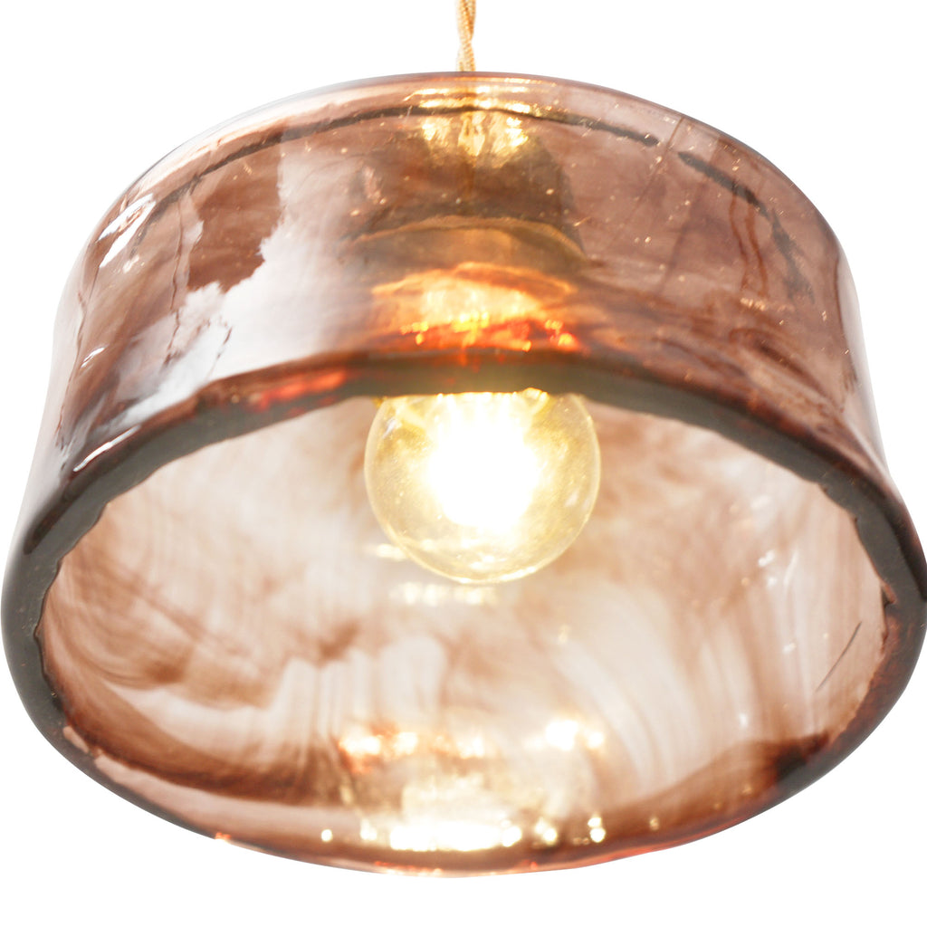 Dehowell 3-Light Island Pendant With Amber Glass Shade (Set of 3)