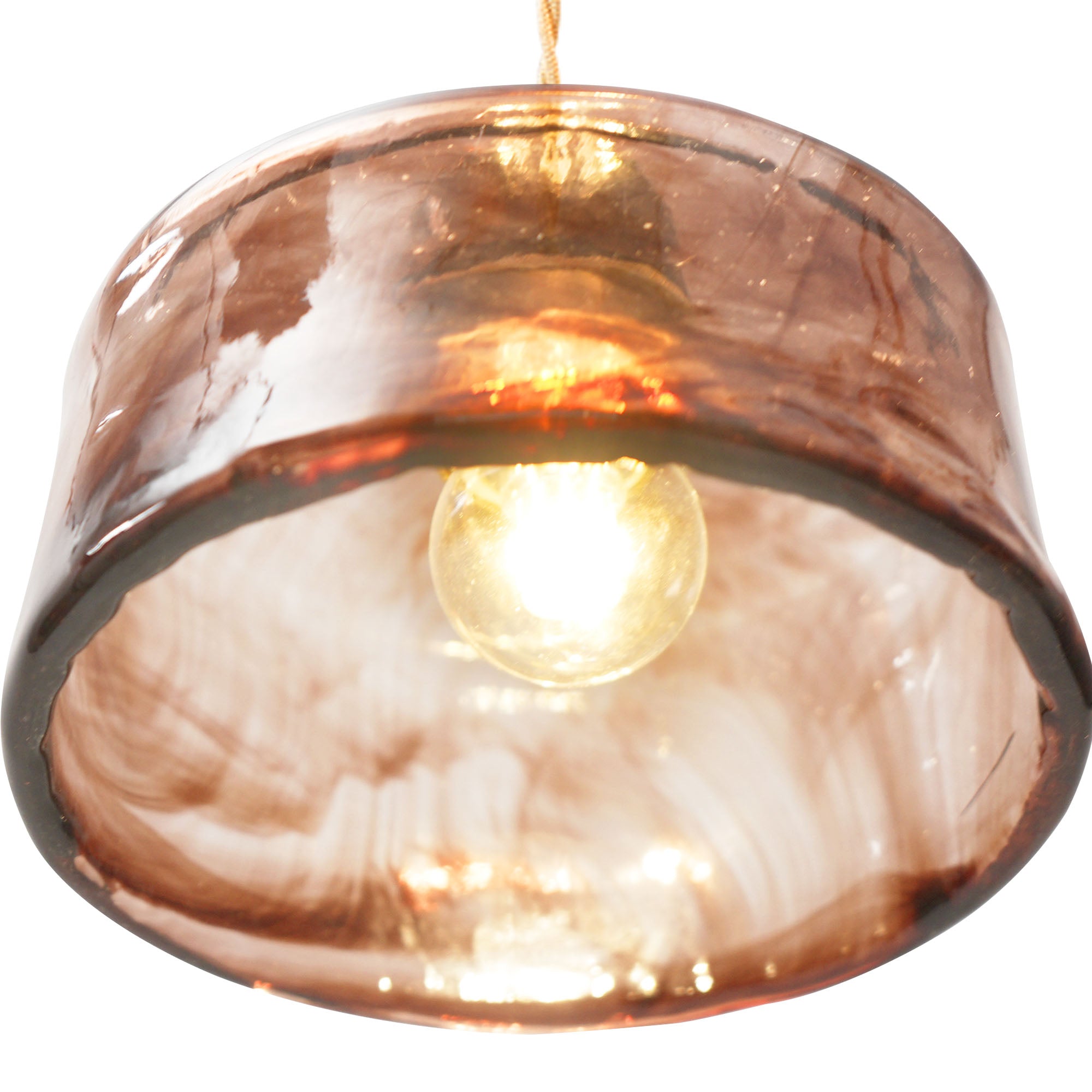 Dehowell 3-Light Island Pendant With Amber Glass Shade (Set of 3)
