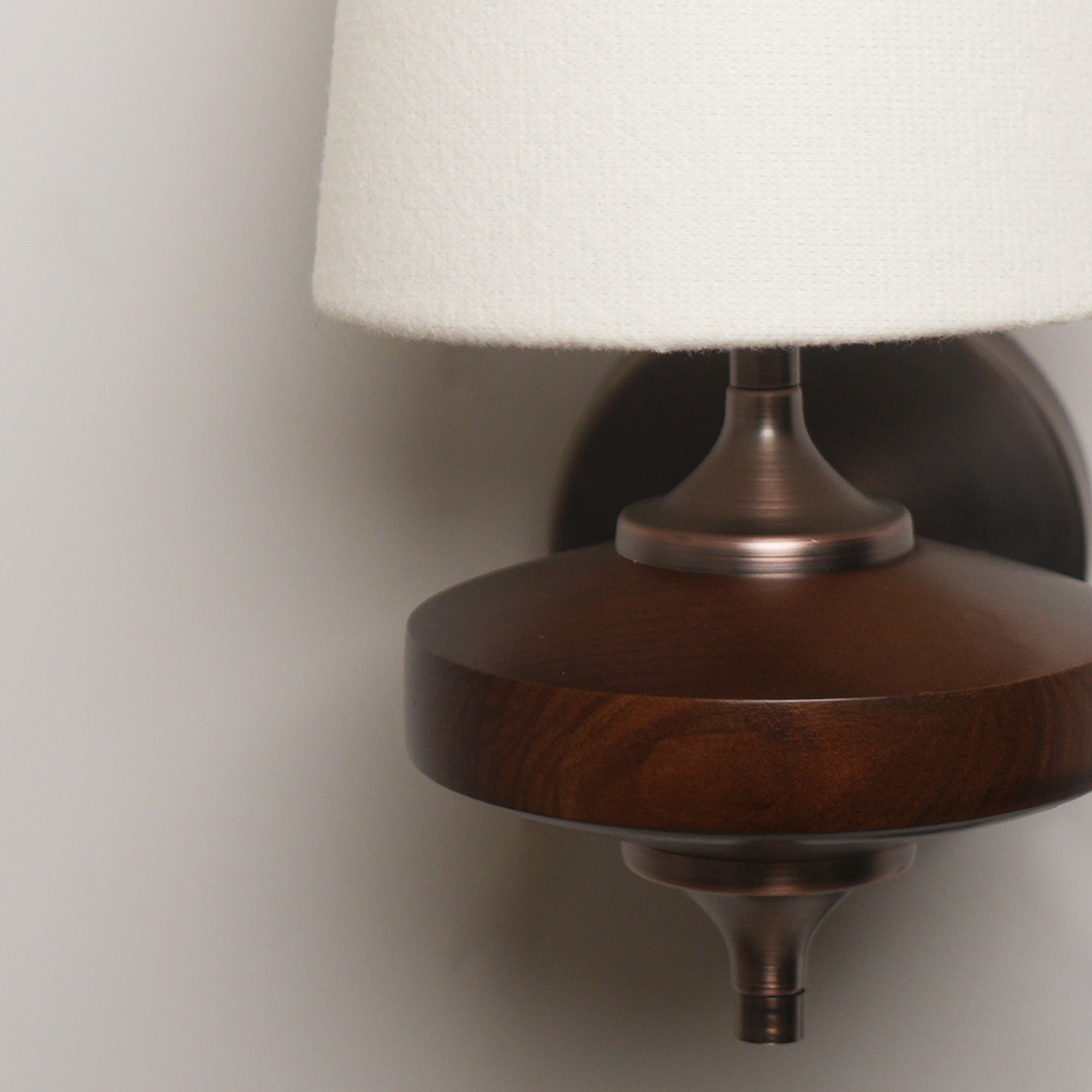 Dehowell Retro Wall Sconce with Fabric Shade and Wood Base (Set of 2)