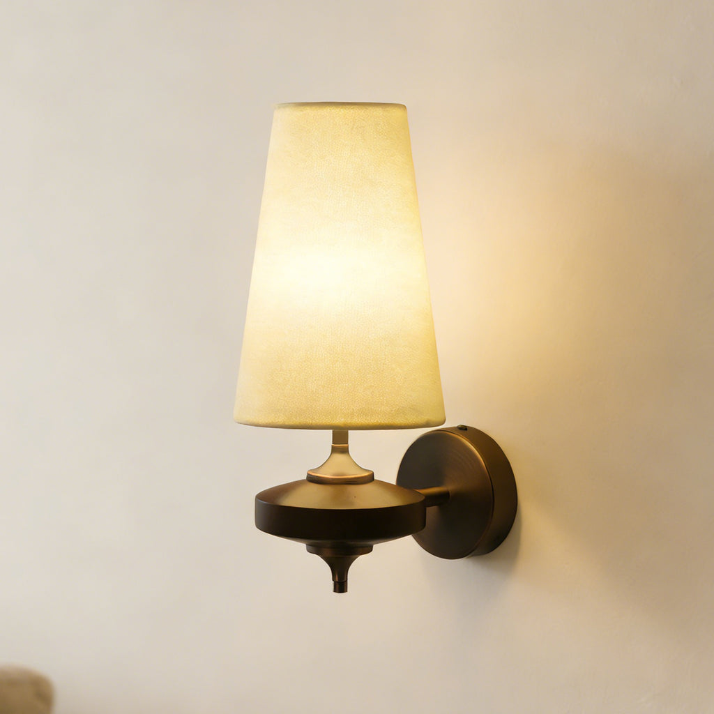Dehowell Retro Wall Sconce with Fabric Shade and Wood Base (Set of 2)