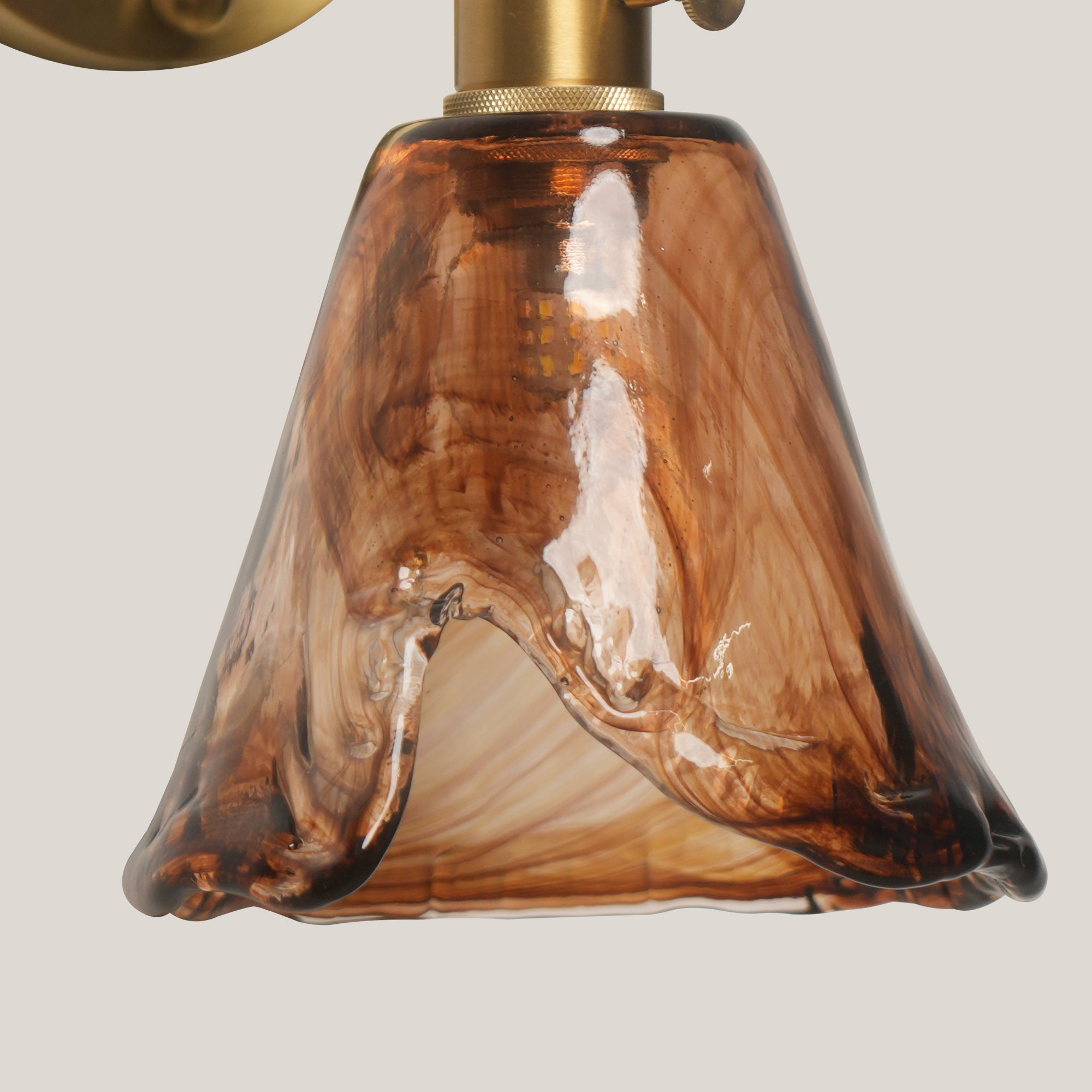 Dehowell 2 lights Adjustable Metal Armed Wall Sconce with Amber Glass Lampeshade