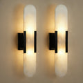 Dehowell 19.7in Dimmable Wall Mounted Sconce with Alabaster Shade,Modern 2-lights Wall Light with G9 Bulbs (Set of 2)
