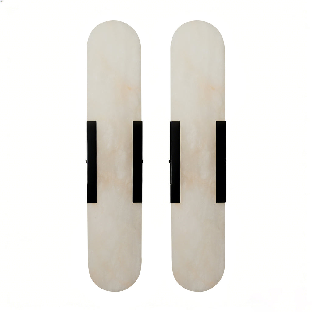 Dehowell 19.7in Dimmable Wall Mounted Sconce with Alabaster Shade,Modern 2-lights Wall Light with G9 Bulbs (Set of 2)