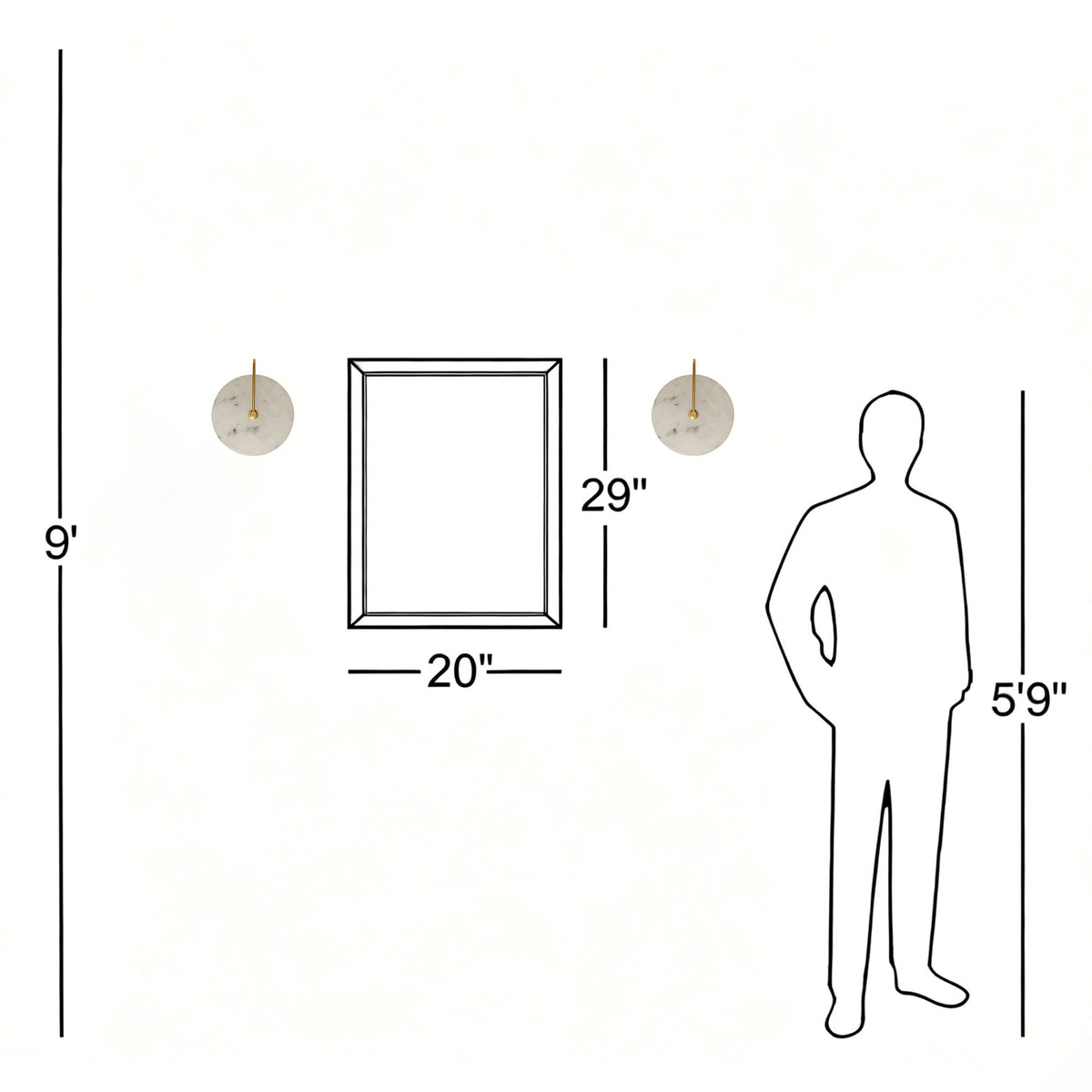Dehowell 9.84in Round Modern Dimmable Led Alabaster Wall Sconce With Remote Control, Brass Accent