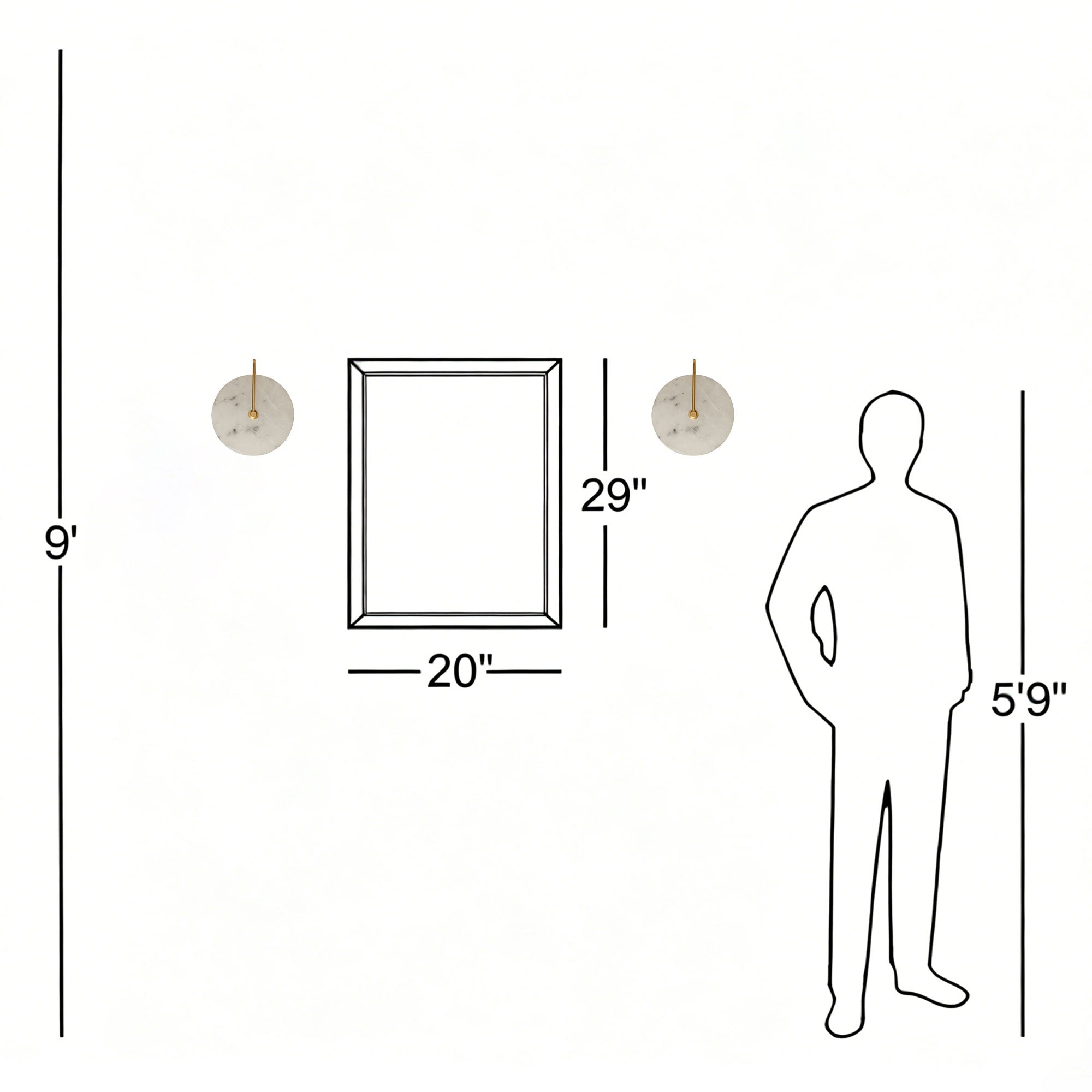 Dehowell 9.84in Round Modern Dimmable Led Alabaster Wall Sconce With Remote Control, Brass Accent