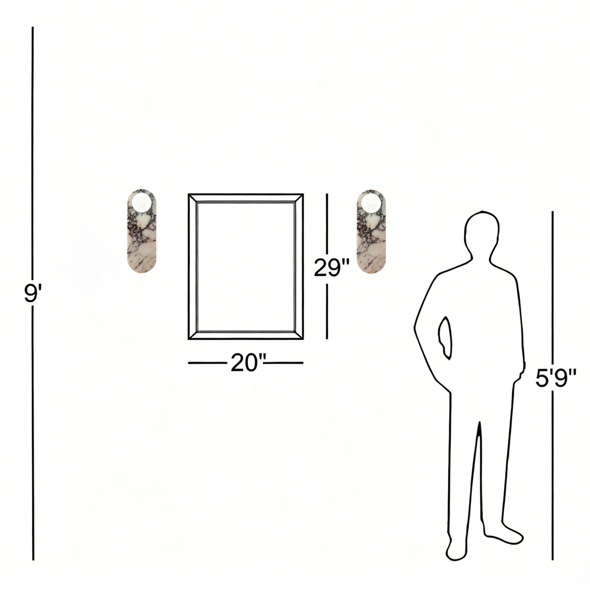 Dehowell 13.78in Bulgari Marble Wall Sconces,modern Nutural Alabaster Wall Light With Glass Globe Shade,g9 Lights Including (Set of 2)