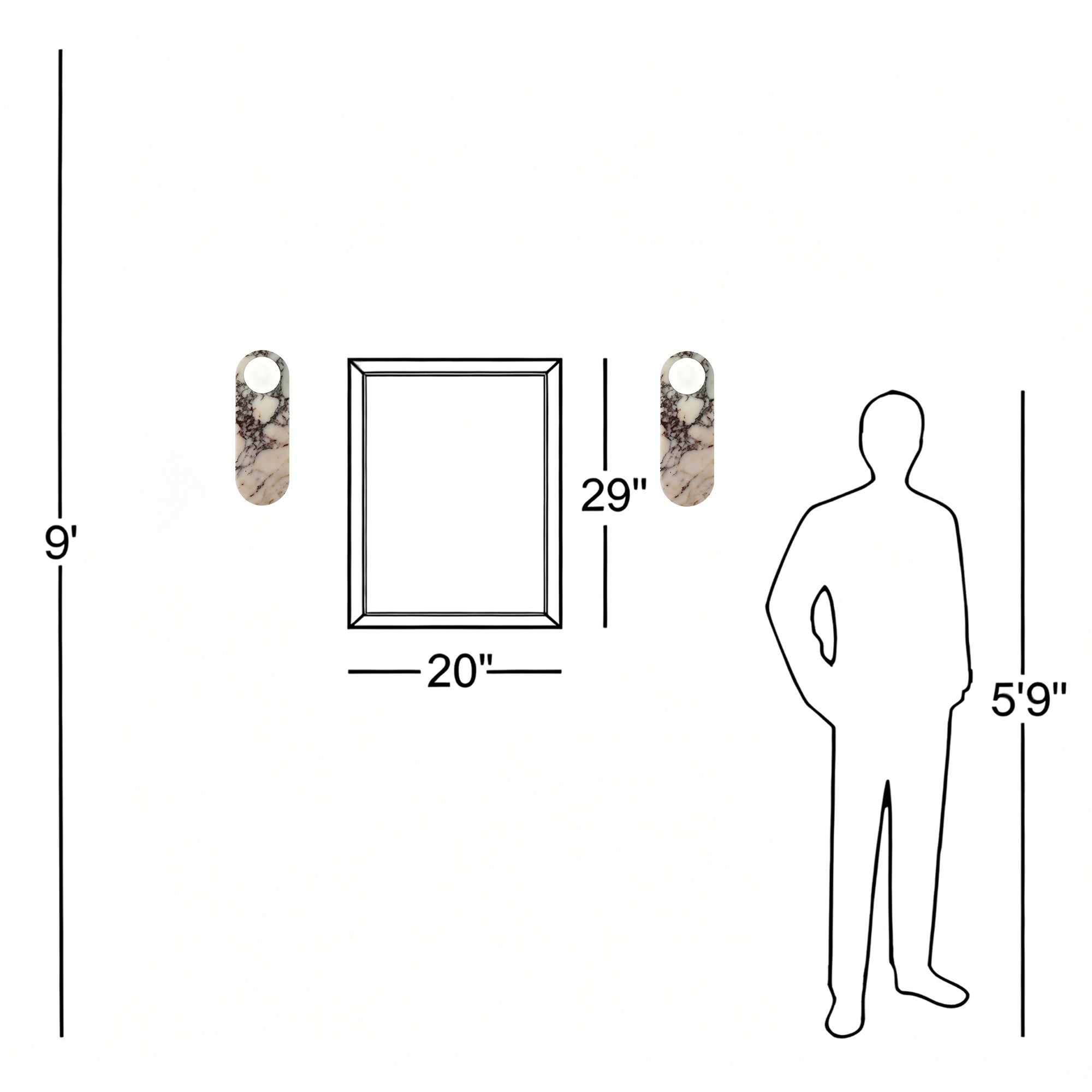 Dehowell 13.78in Bulgari Marble Wall Sconces,modern Nutural Alabaster Wall Light With Glass Globe Shade,g9 Lights Including (Set of 2)