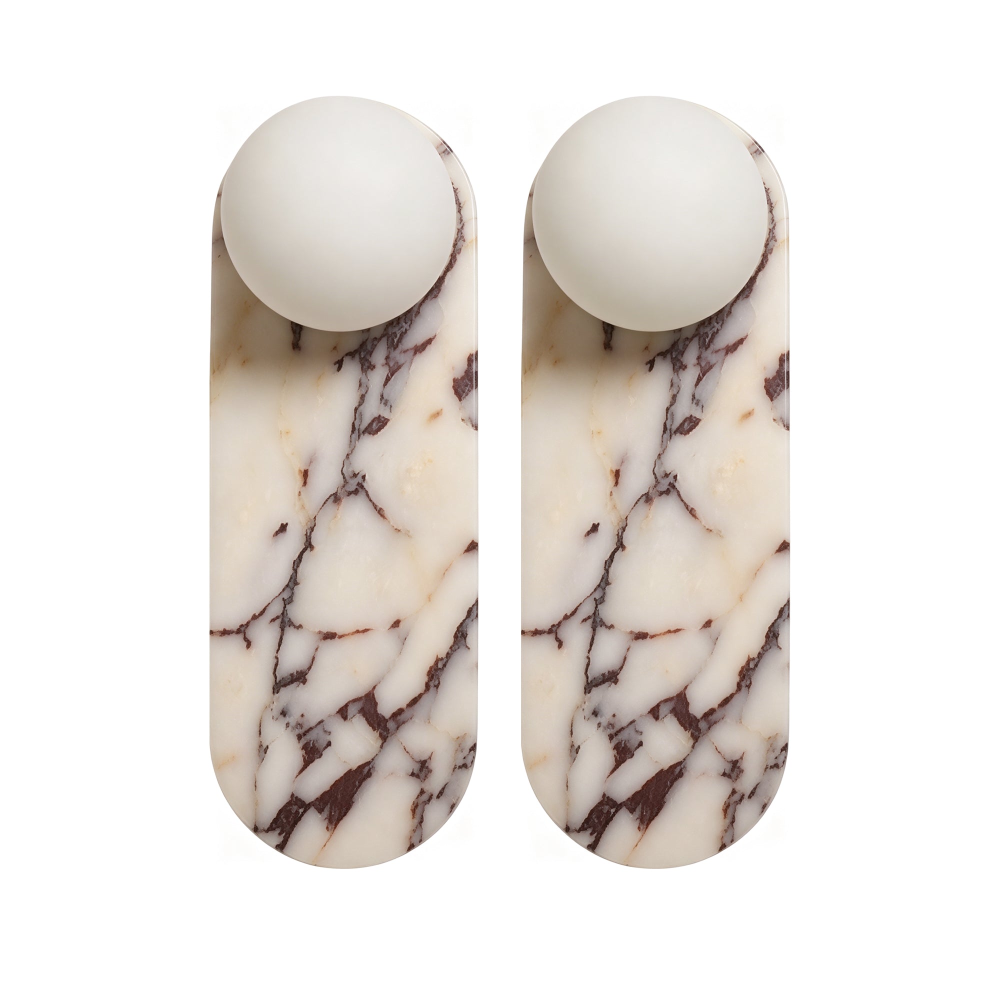 Dehowell 13.78in Bulgari Marble Wall Sconces,modern Nutural Alabaster Wall Light With Glass Globe Shade,g9 Lights Including (Set of 2)