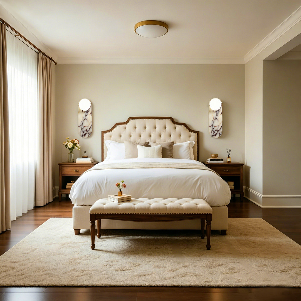 Dehowell 13.78in Bulgari Marble Wall Sconces,modern Nutural Alabaster Wall Light With Glass Globe Shade,g9 Lights Including (Set of 2)