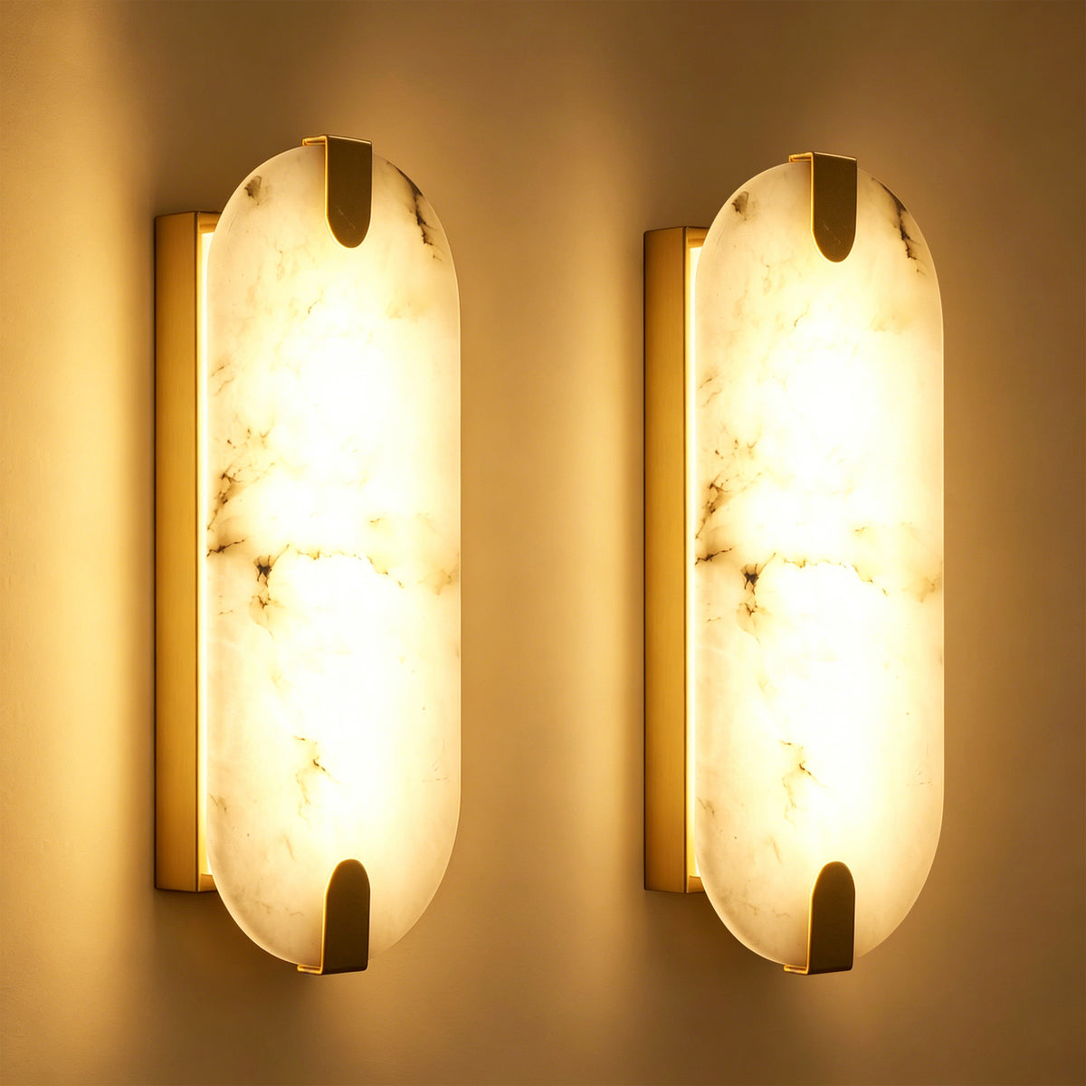 Modern Natural Alabaster Wall Sconce With 3-color Dimmable Led