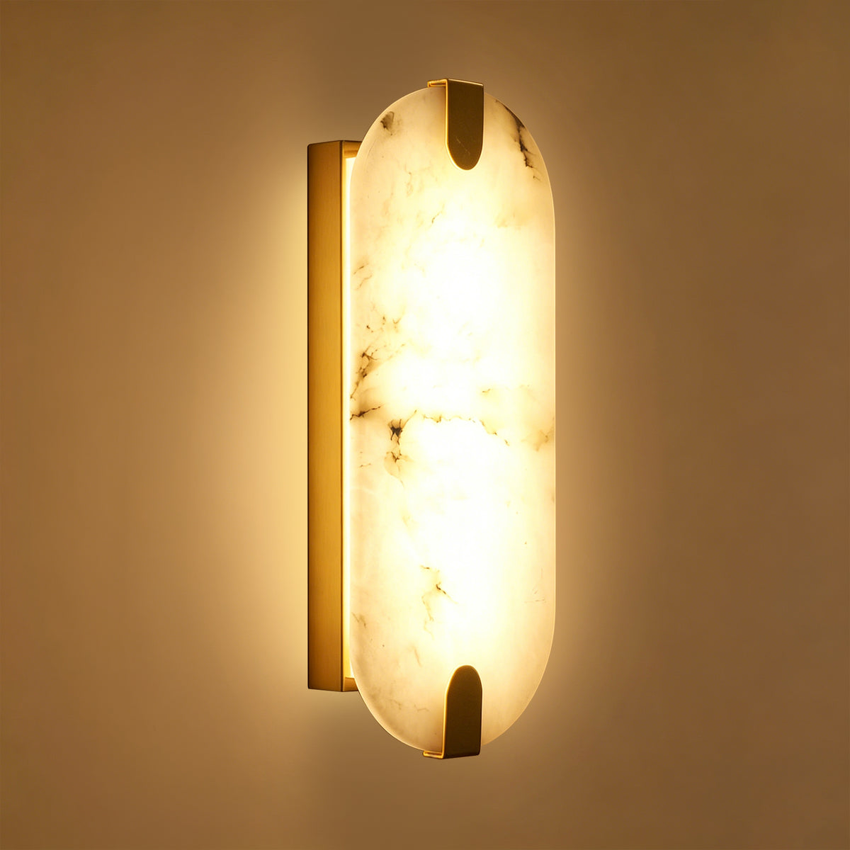 Modern Natural Alabaster Wall Sconce With 3-color Dimmable Led