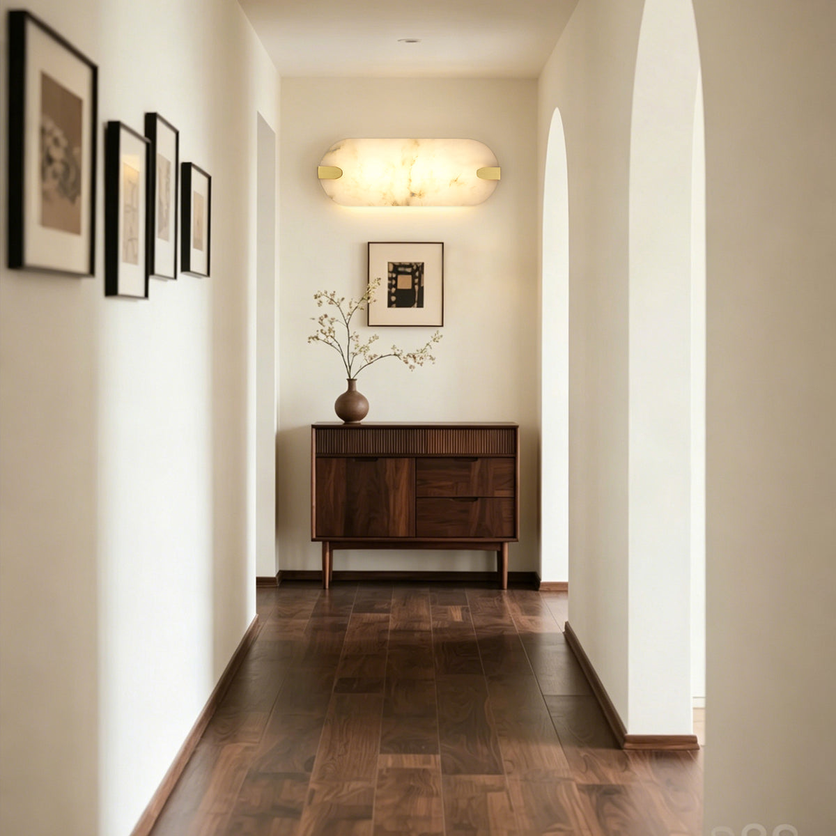 Modern Natural Alabaster Wall Sconce With 3-color Dimmable Led