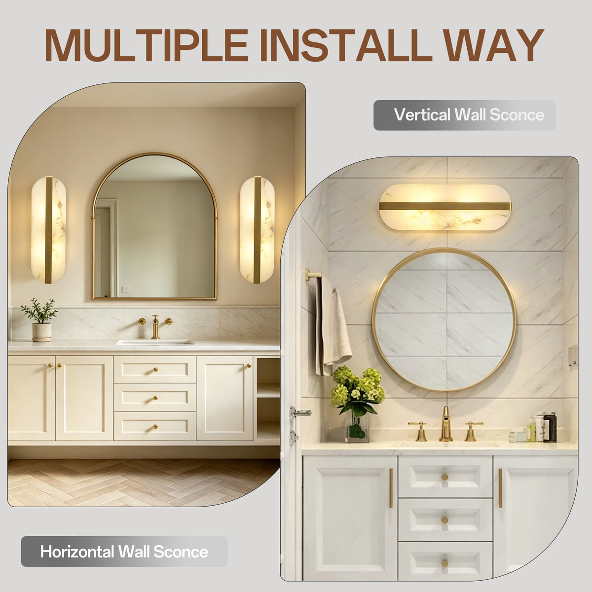 Modern Natural Alabaster Wall Sconce With Dimmable 2‑light G9 Bulbs