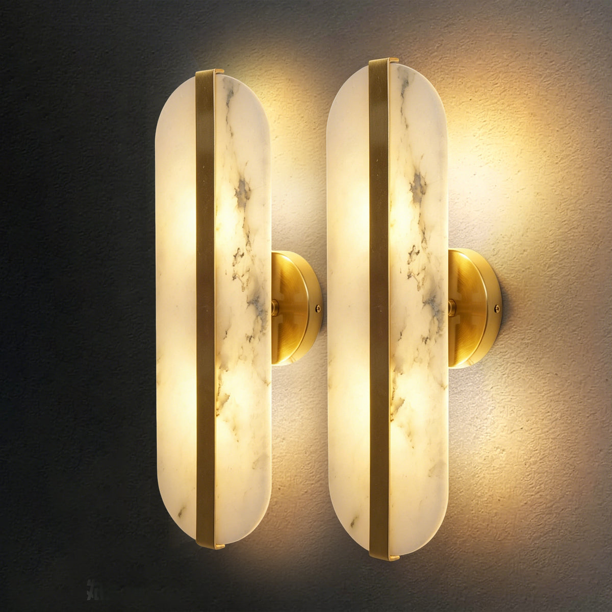 Modern Natural Alabaster Wall Sconce With Dimmable 2‑light G9 Bulbs